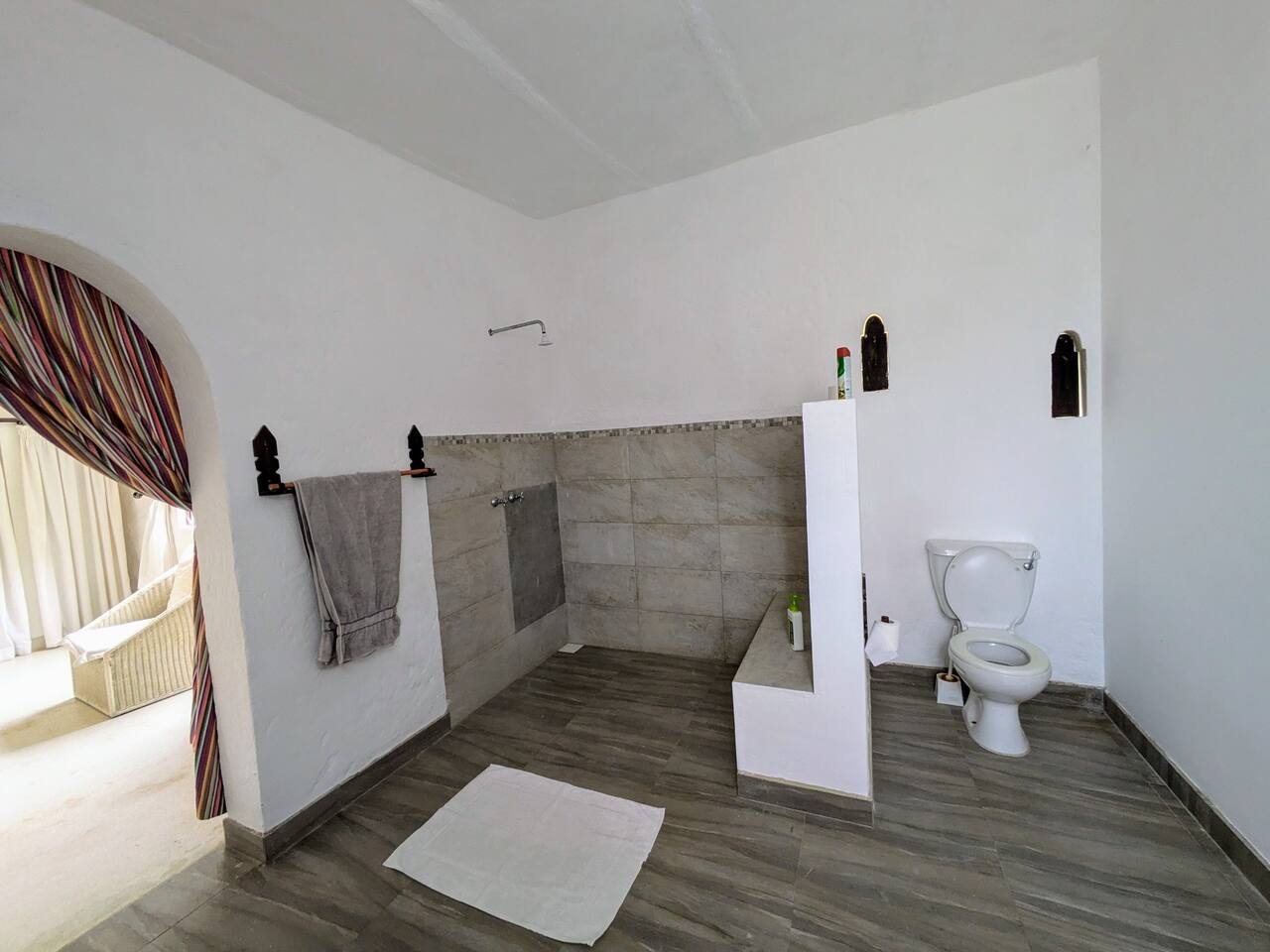 En-suite bathroom with shower at Marijani Villa Marijani villa shower