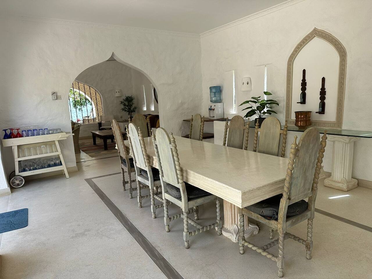 Marijani villadining area with tables and chairs Marijani villa living room
